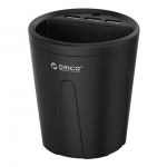 ORICO UCH-C2-V1-BK 3 Port Smart Car Cup Charger 5V 2.4A Anti-scratch Anti-oxidative Multi-functional Widely Compatible